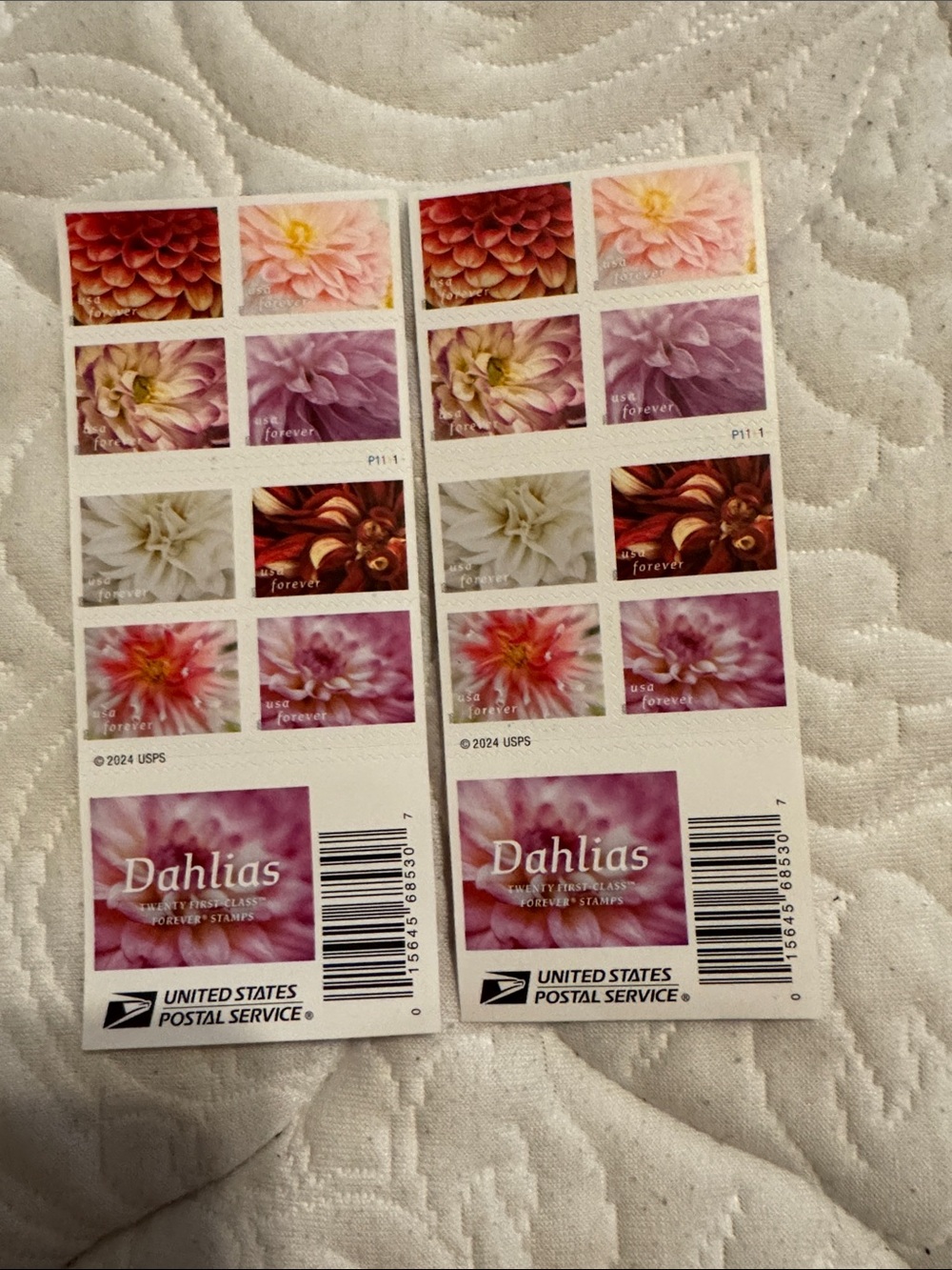 New! USPS Forever Dahlias Stamps 2 Books (40 stamps)